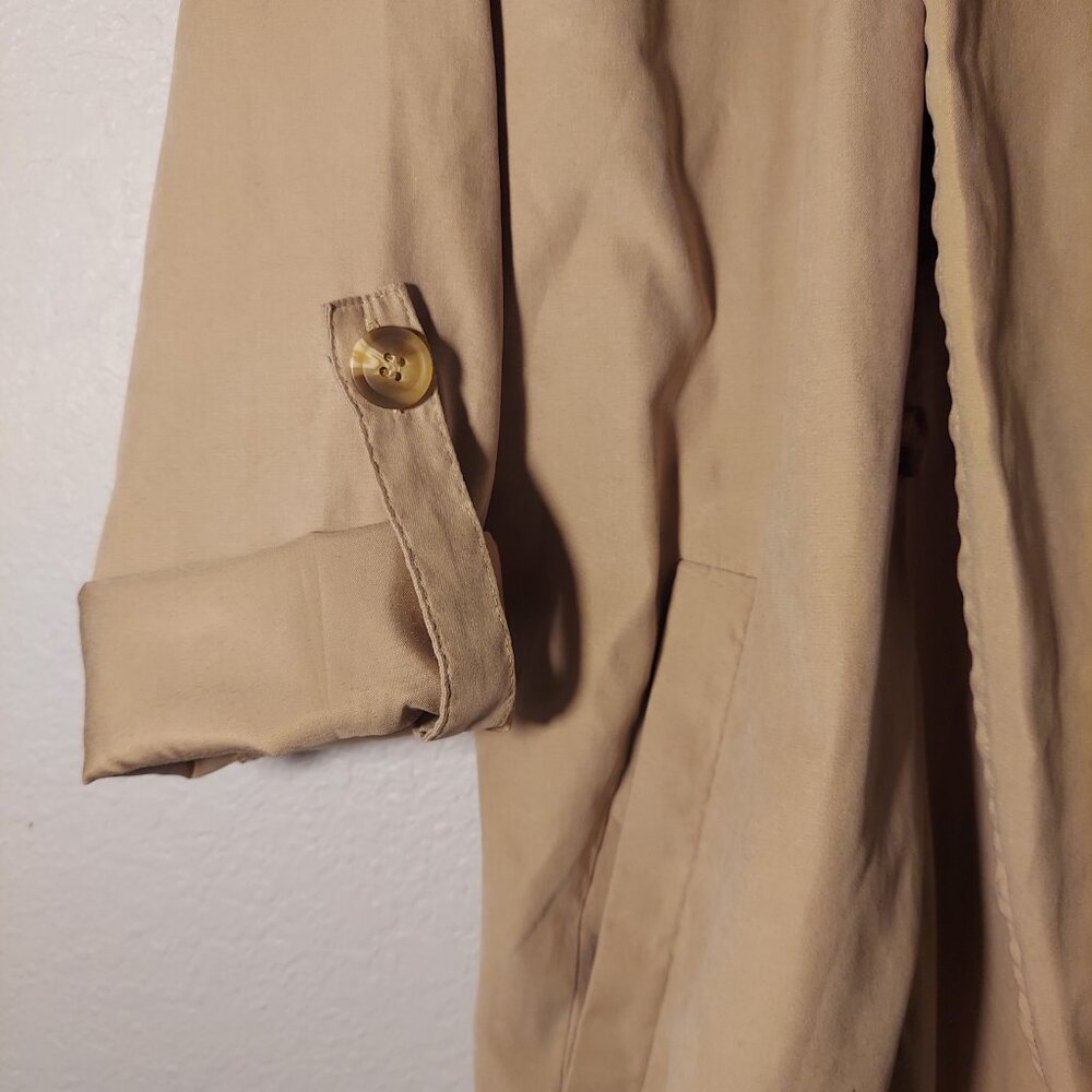 Nectar Clothing Beige Draped Open Front Trench Coat Size L - Picture 5 of 10